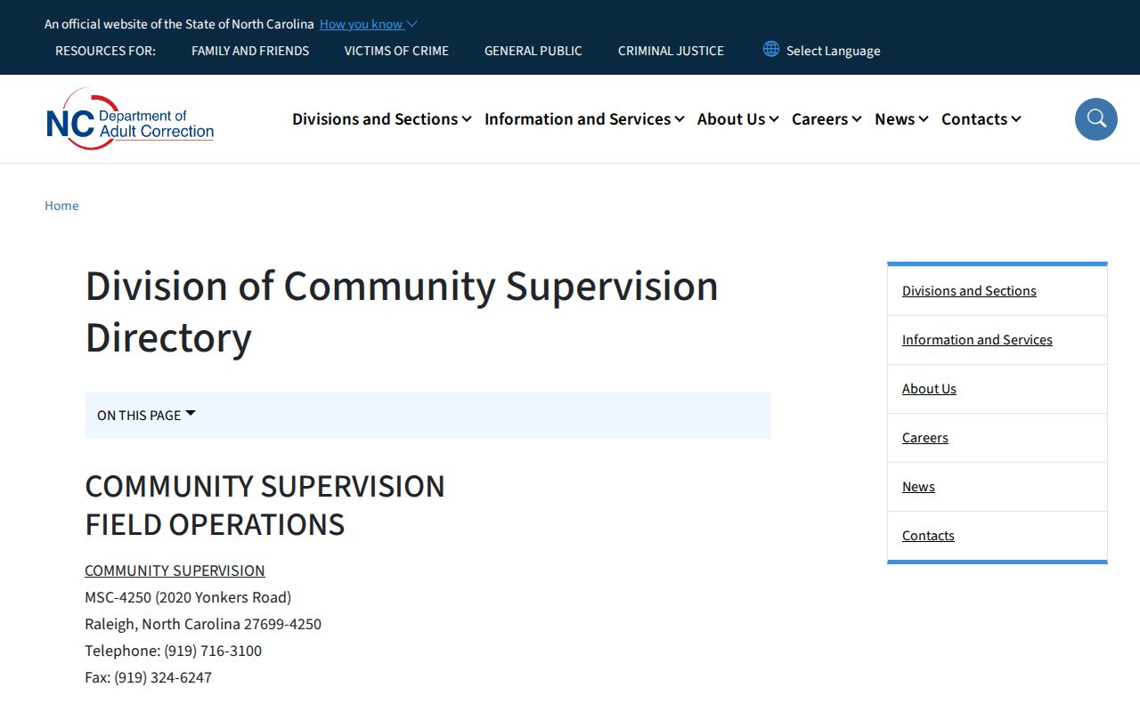 Beaufort County parole and probation District 2 office directory